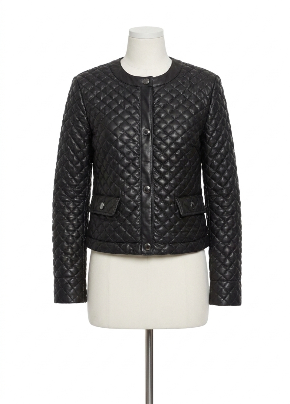 NEW LYSSE aurelle quilted vegan leather jacket in black